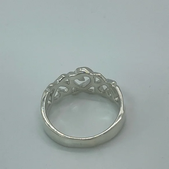 Tiffany & Co. Paloma Picasso Silver Triple Loving Heart Band Ring - Picture 8 of 10